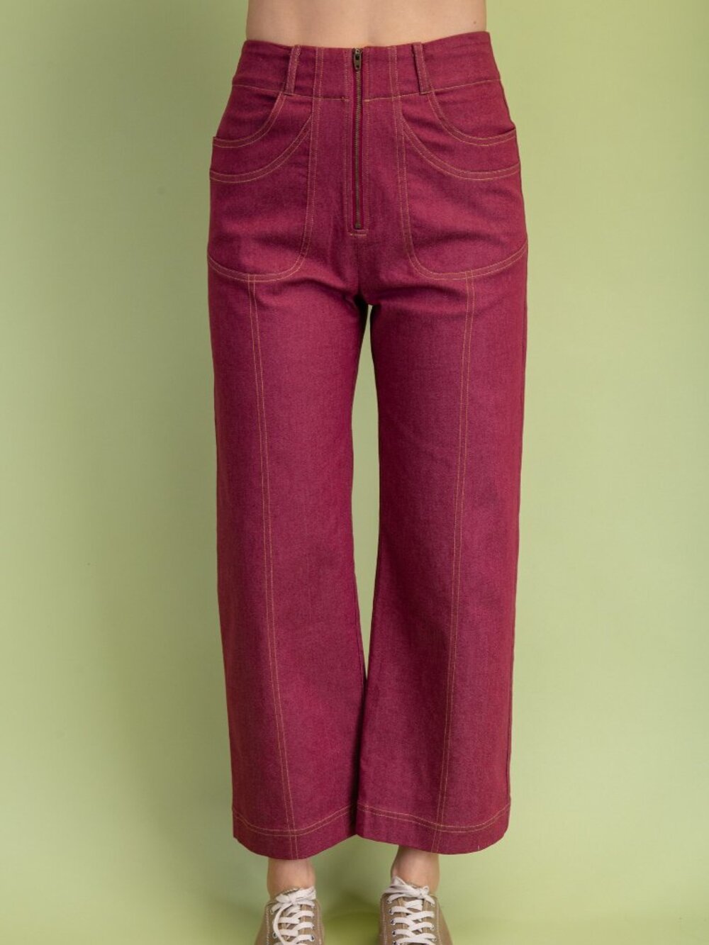 Gigio's Ankle Cropped Exposed Zipper Pants